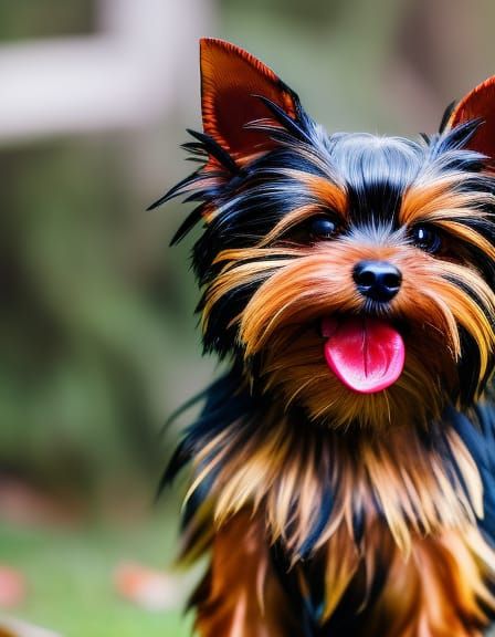 Terrifying Demonic Yorkie in Horror Anime Style