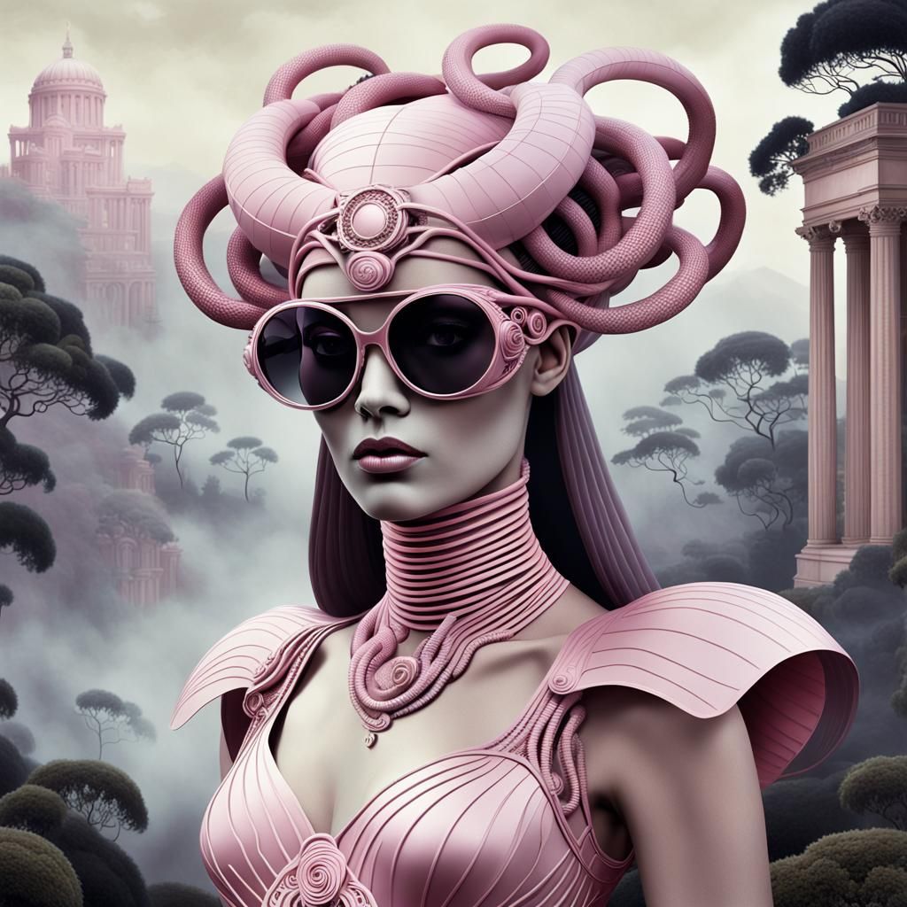 Medusa in Sunglasses: Neoclassical Art Nouveau Fusion