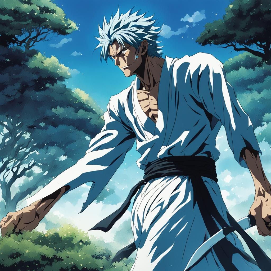 Grimmjow in Studio Ghibli Anime Style