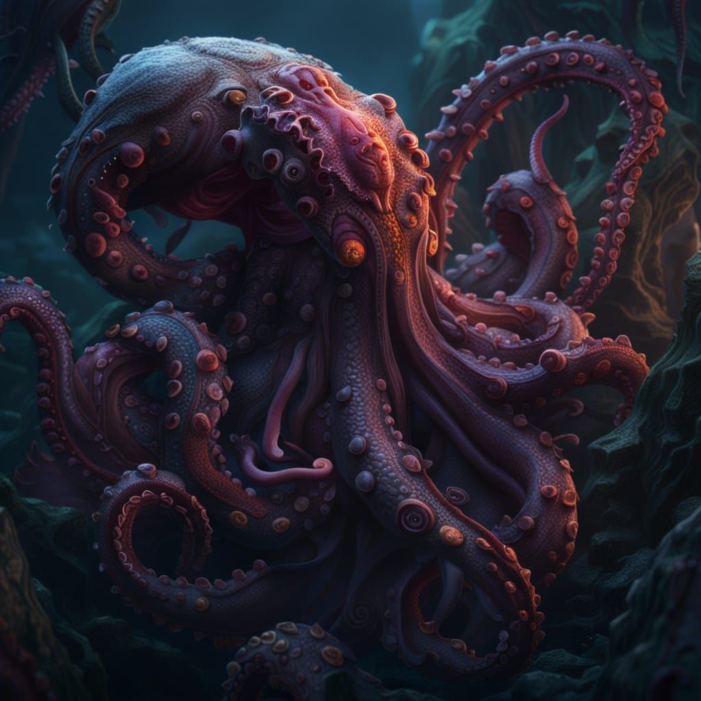 Cronenberg Tentacle Parasite in Detailed Matte Painting