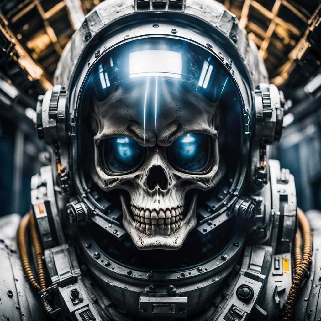 Screaming Skull in Spacesuit: Macro Horror Photography