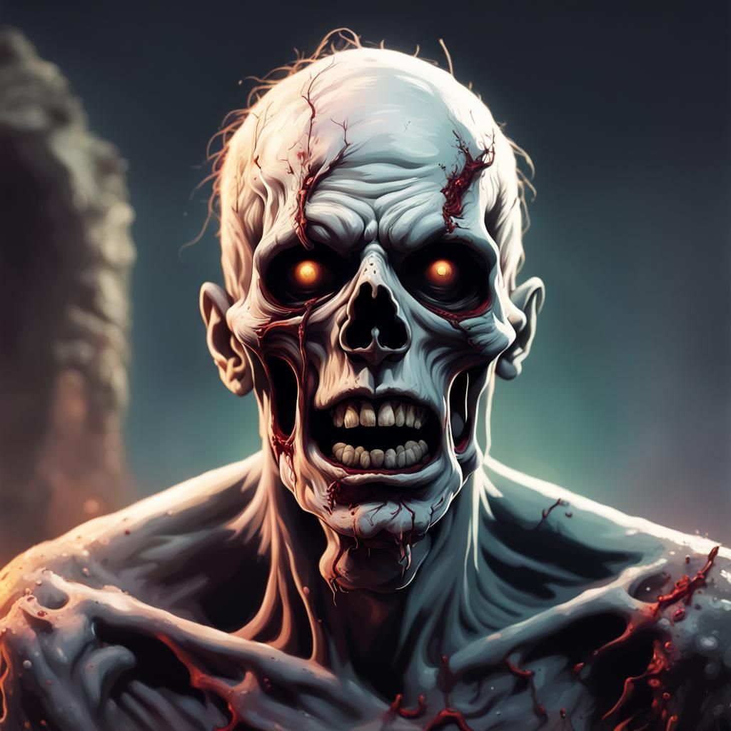 Undead Emerges on Halloween: Hyperrealistic Splash Art