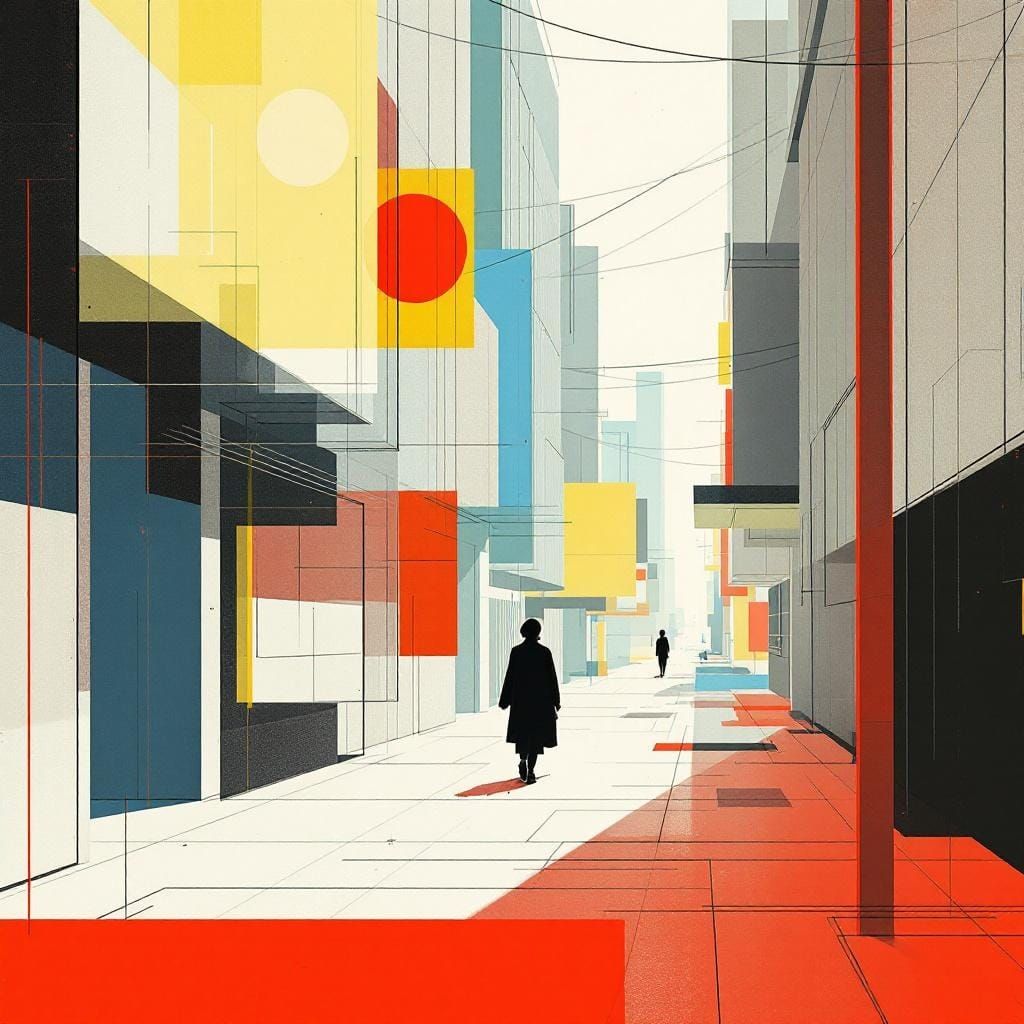 Bauhaus Design with Technical Geometric Modernism