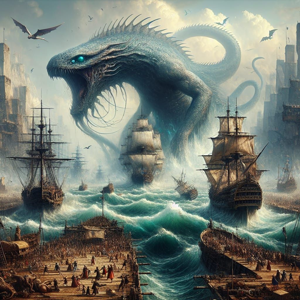 Leviathan Unleashes Terror on Ancient Galleons