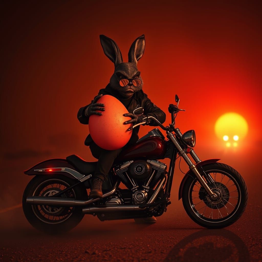 Cyberpunk Easter Bunny Terrorizes Highway