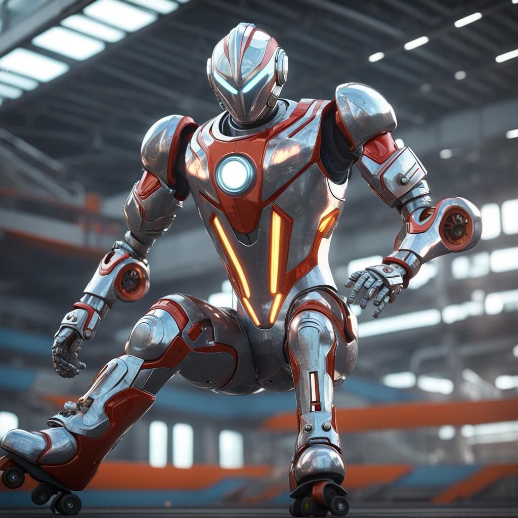 Earth Gordon on Roller Skates in Sci-Fi Setting