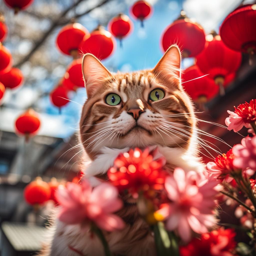 Smiling Feral Cat in Taipei, Chinese New Year