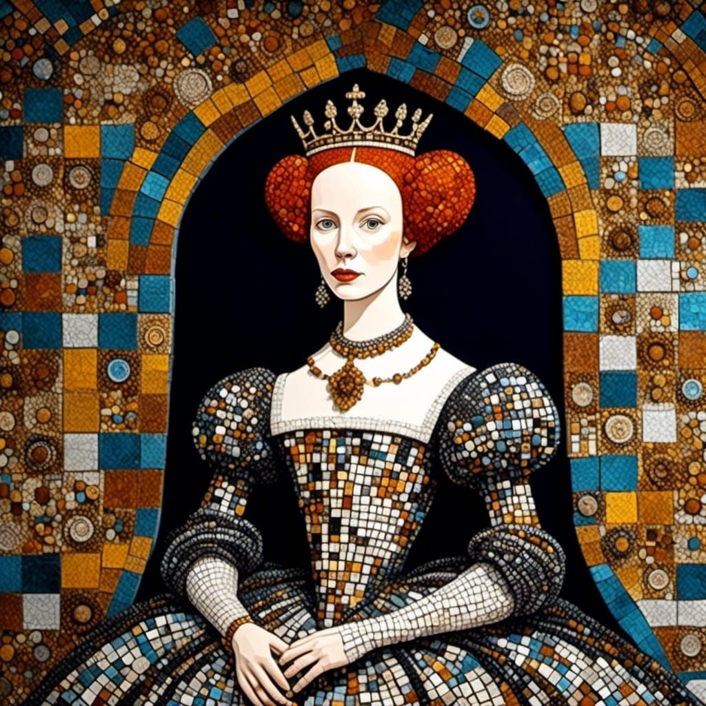 Mosaic Portrait of Young Elizabeth I
