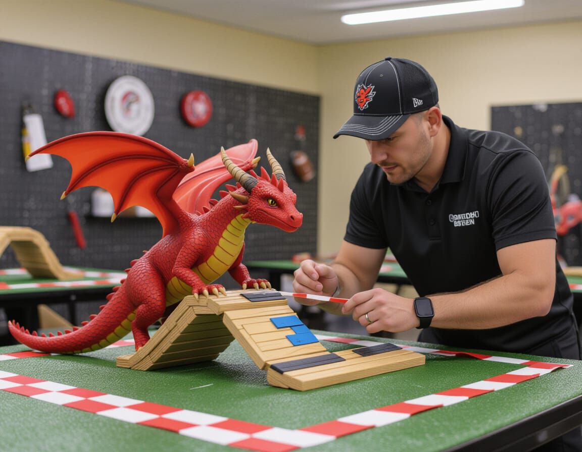 Miniature Dragon Training on Obstacle Course