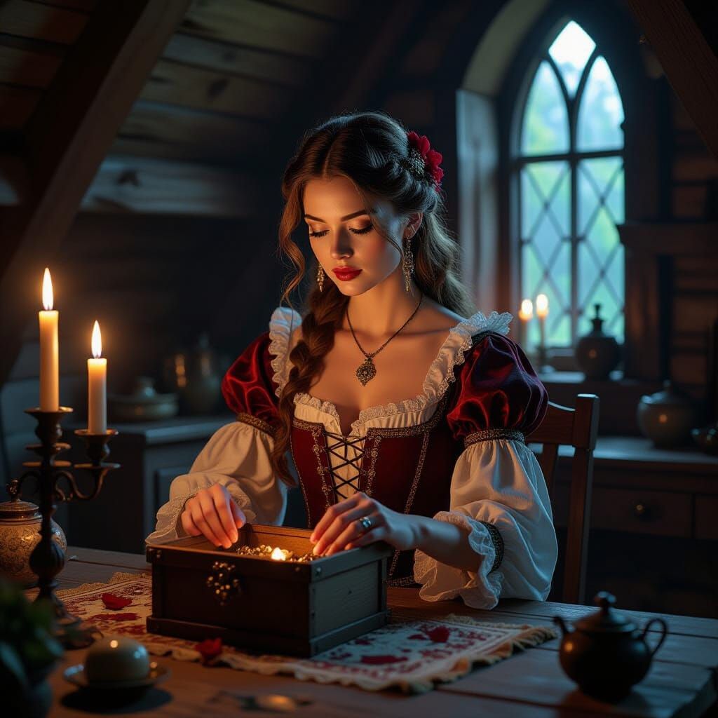 Medieval Rose of Jericho Unveiled by Candlelight