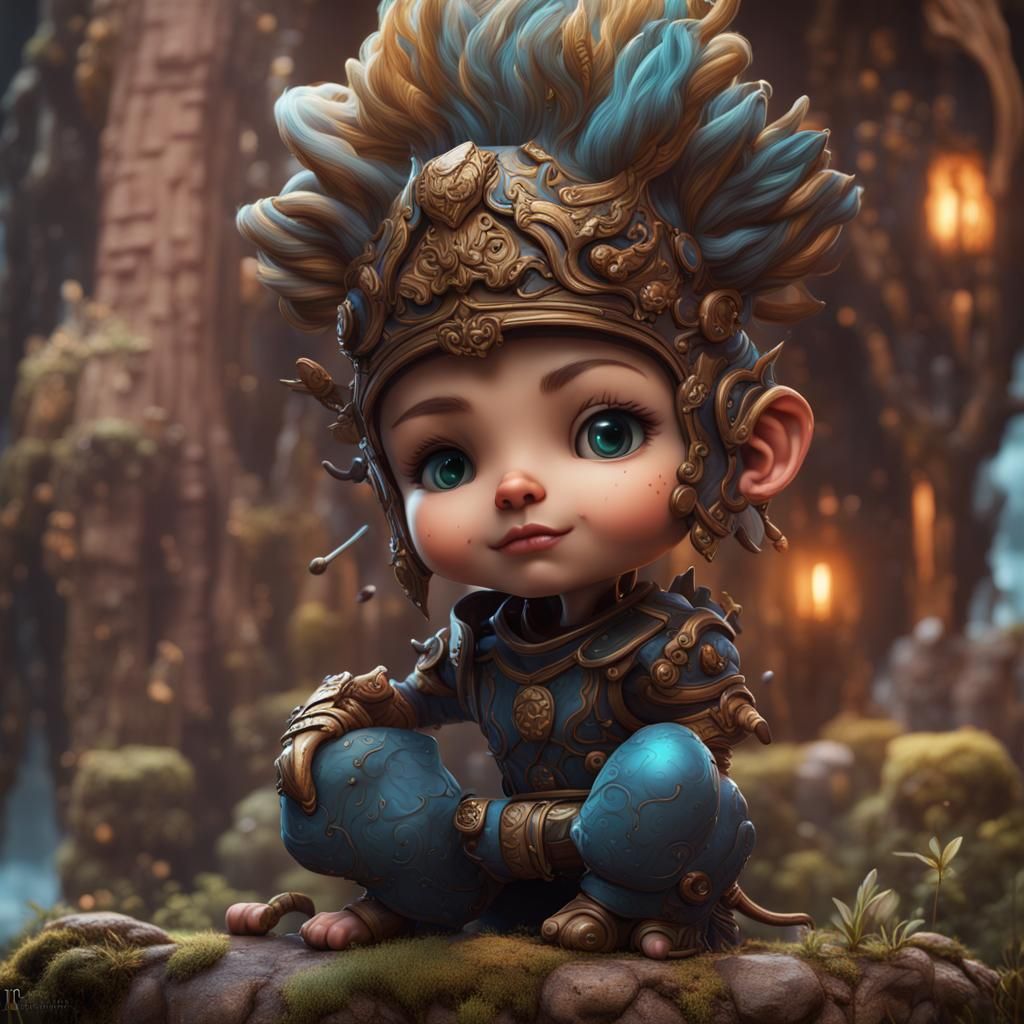 Detailed Bobblehead Matte Painting in Fantasy Concept Art