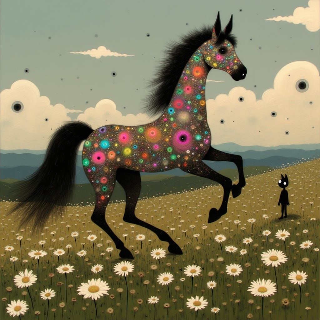 Elegant Appaloosa Horse in Vibrant Wildflower Meadow