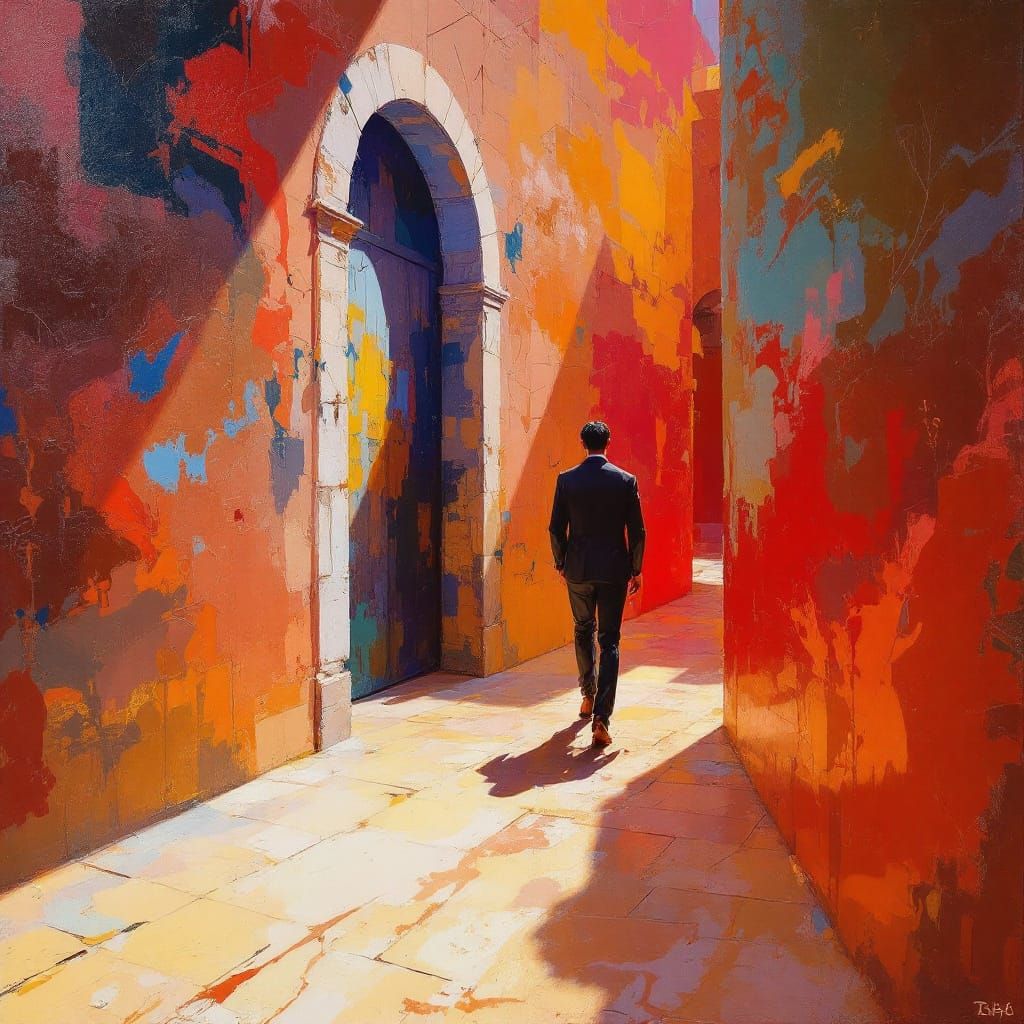 Venetian Glazing Impasto Art with Bold Saturation