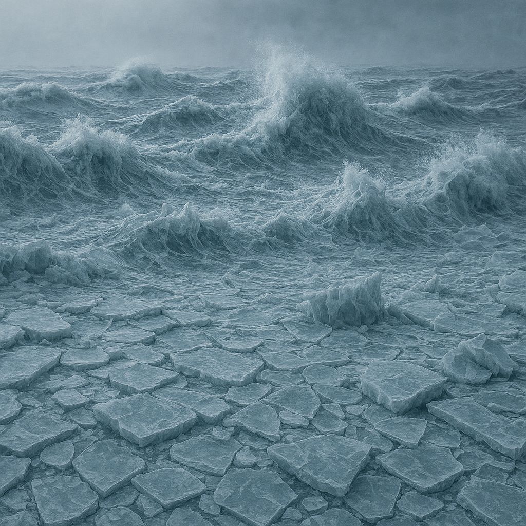 Frozen Sea Captures Moment of Violent Choppiness