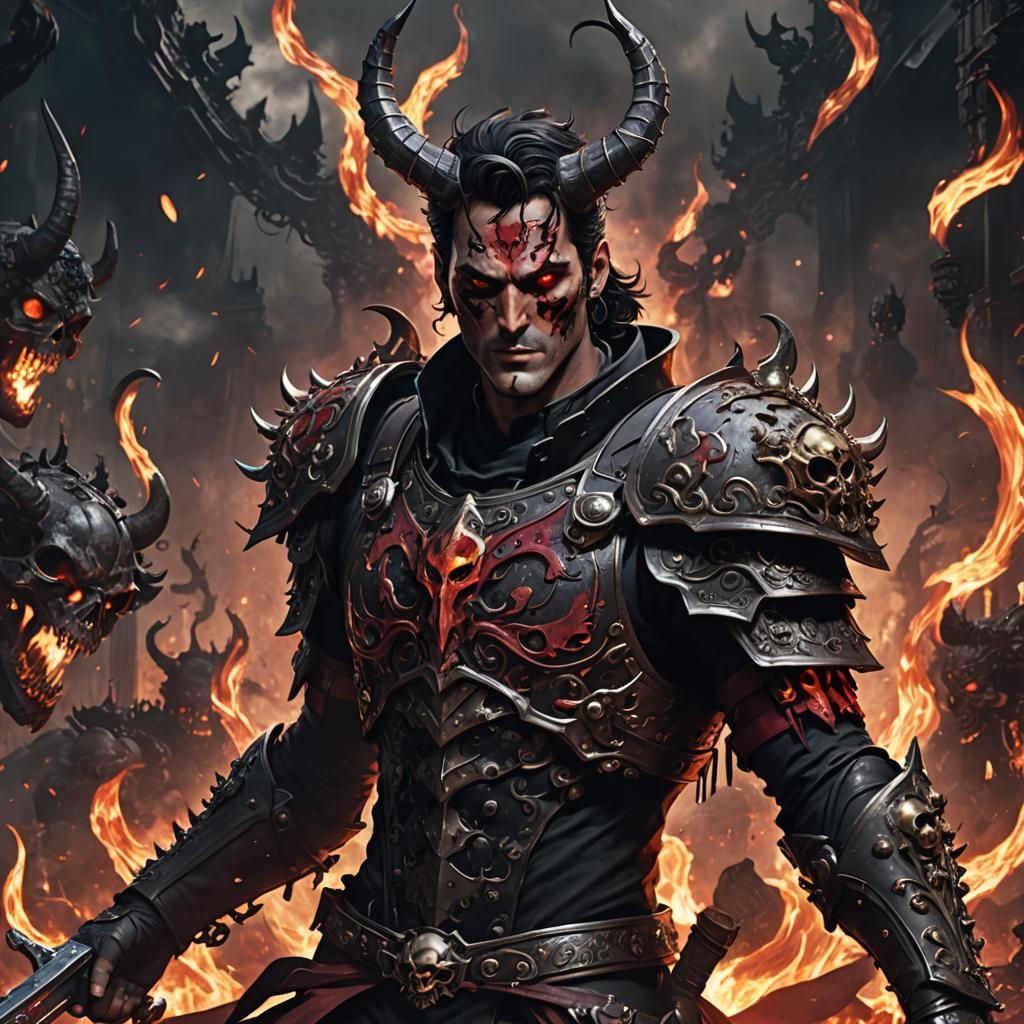 Ash Williams as Demon in Anime Style