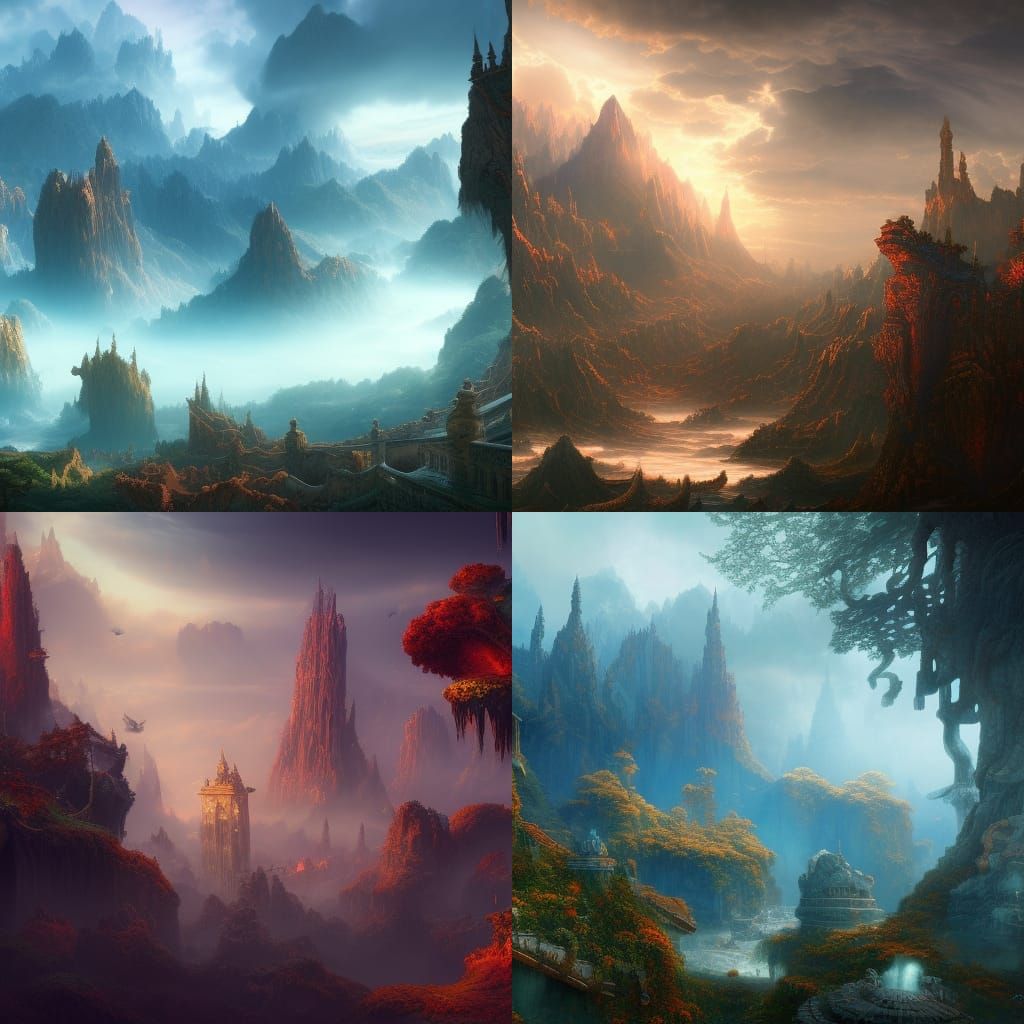 Heaven: Detailed Matte Painting in Deep Color