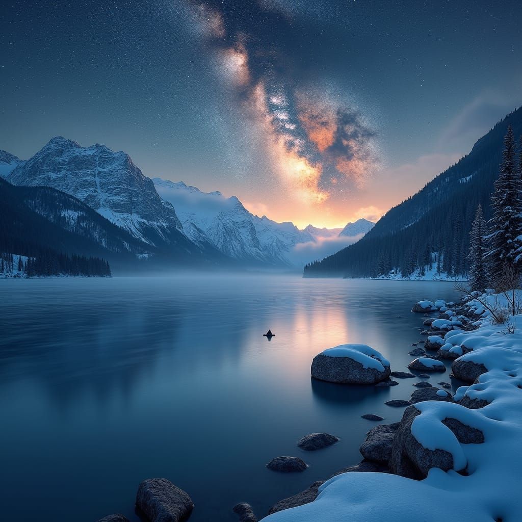 Prokosko Lake: Winter's Milky Way Reflection