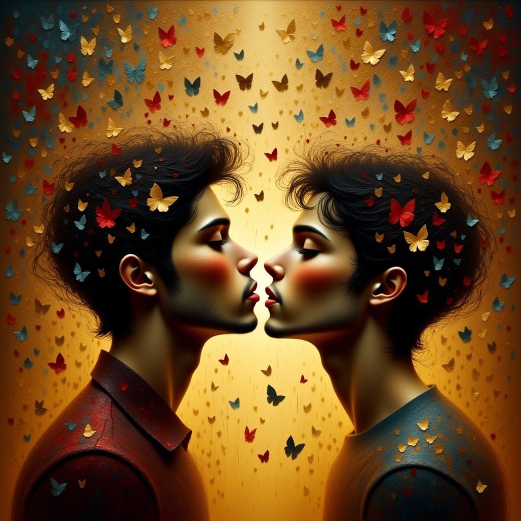 Romantic Realist Portraits of Men in Passionate Love