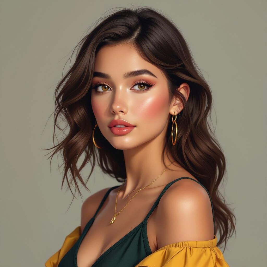 Photorealistic Portrait of a Young Woman in a Modern Style