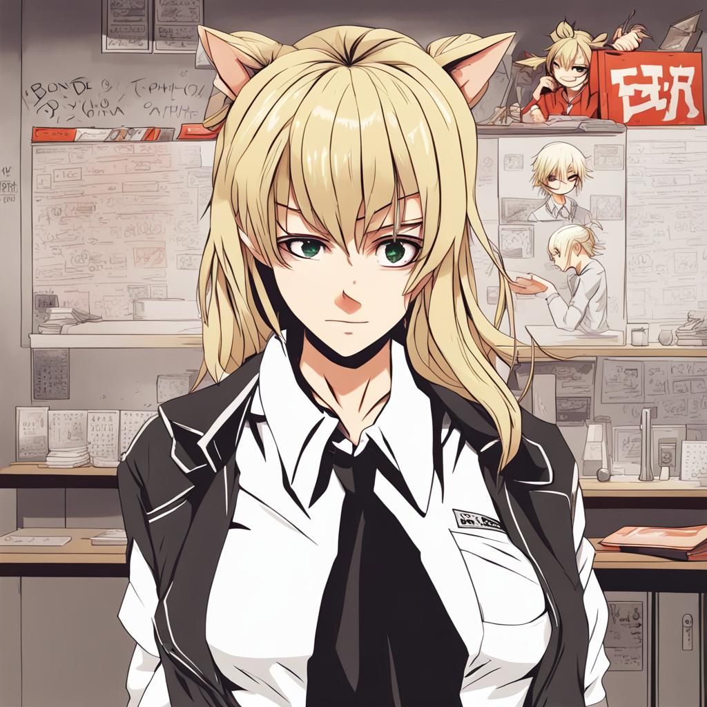 Anime-Style Psycho Artist Girl: Manga Key Visual