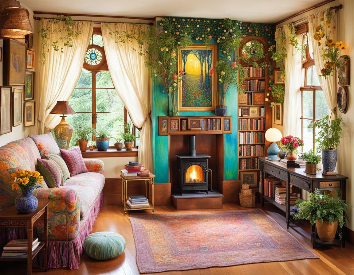 Whimsical Home in Art Nouveau Style