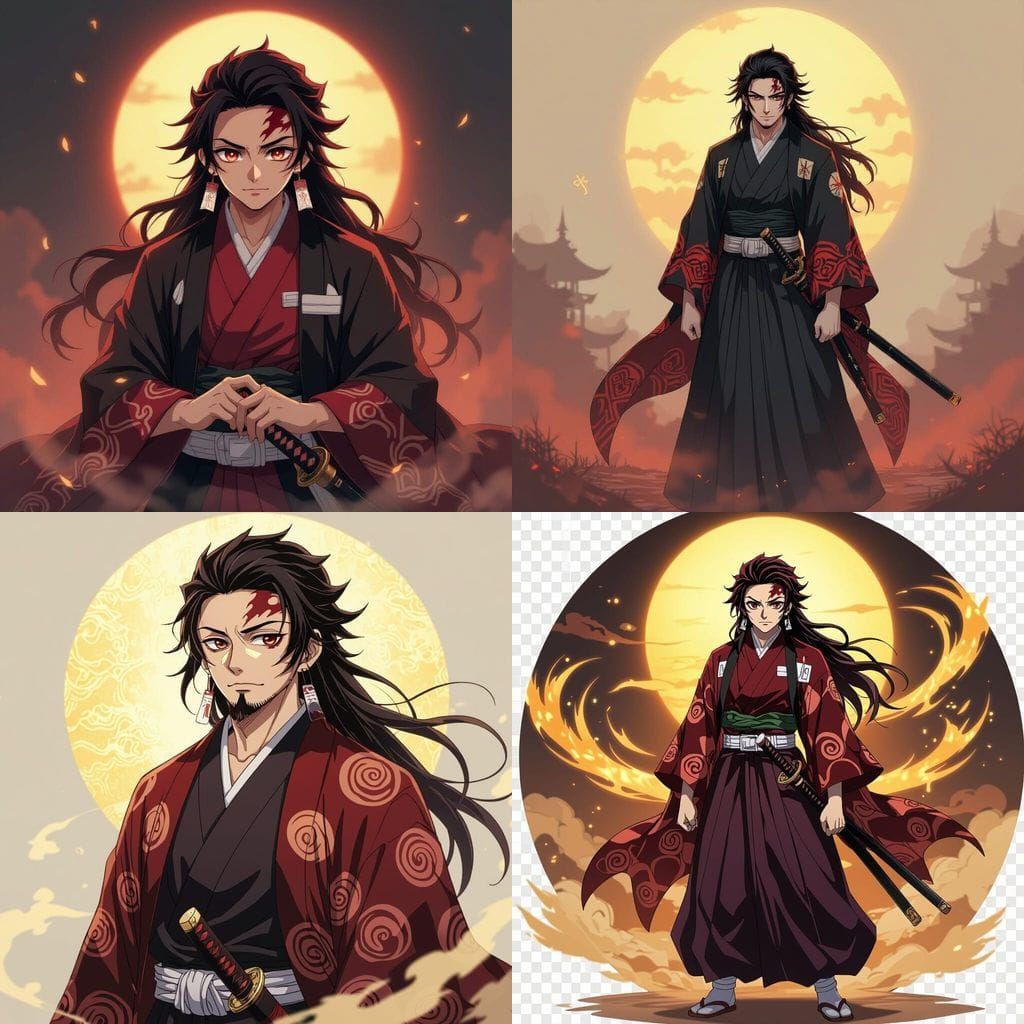 Anime Style Tsugikuni Yoriichi in Calm Aura