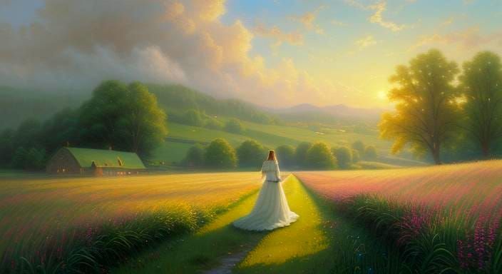 Windy Field in Luminist Style