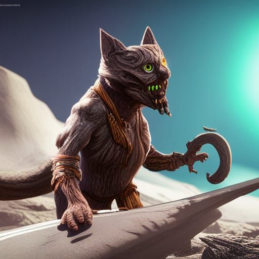 Five Cat Reapers in a Detailed Matte Painting