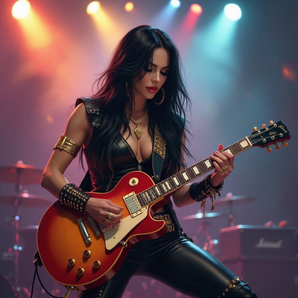 Rock Star Guitarist in Mystical Stage Lights
