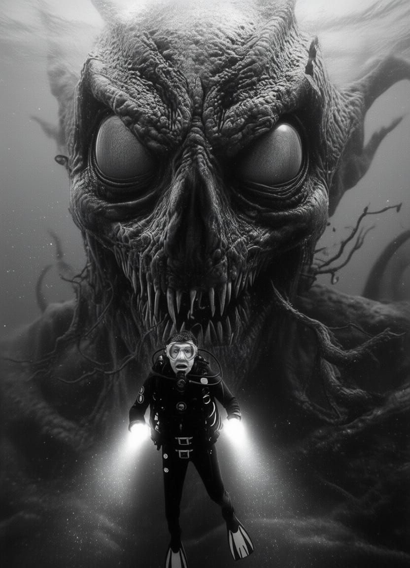 Terrified Scuba Diver Confronts Bloop Monster Underwater