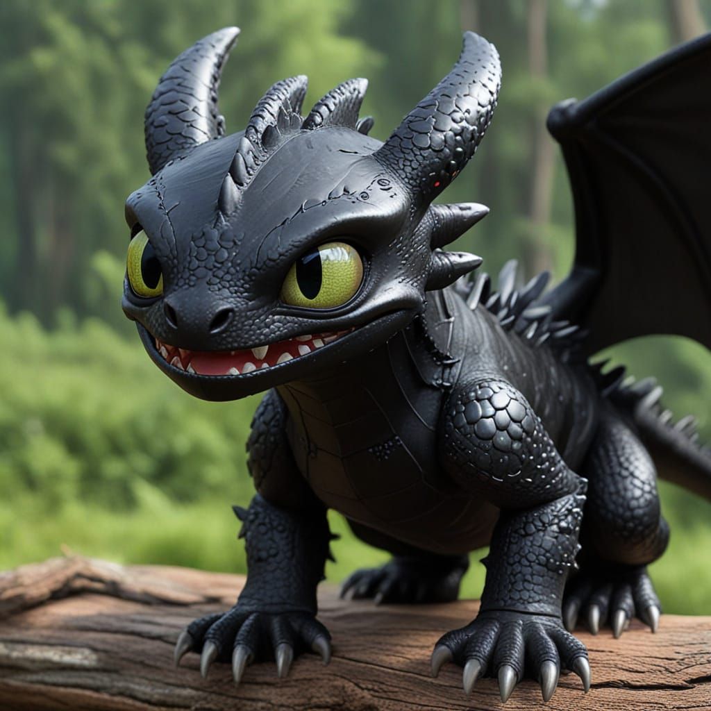 Cybernetic Toothless Night Fury Dragon