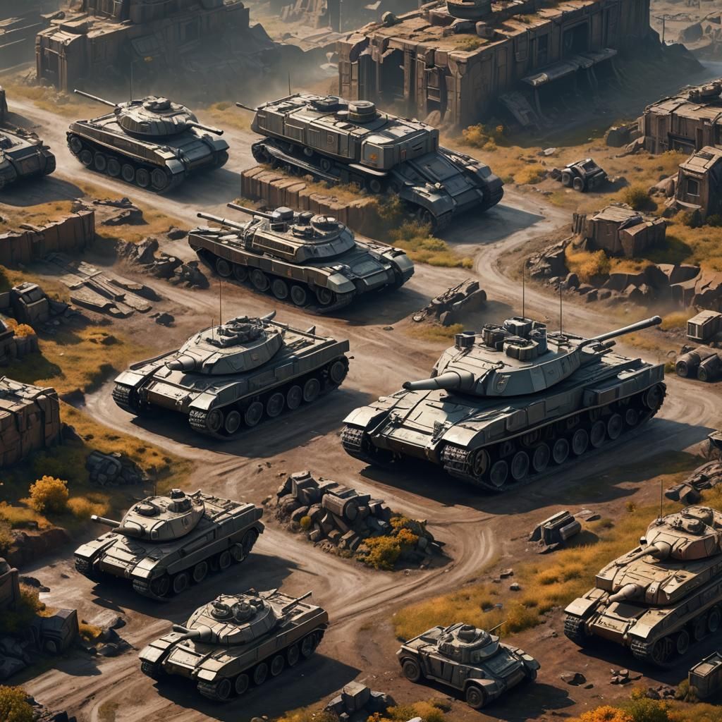 Modern Tank in Detailed Matte Painting Style