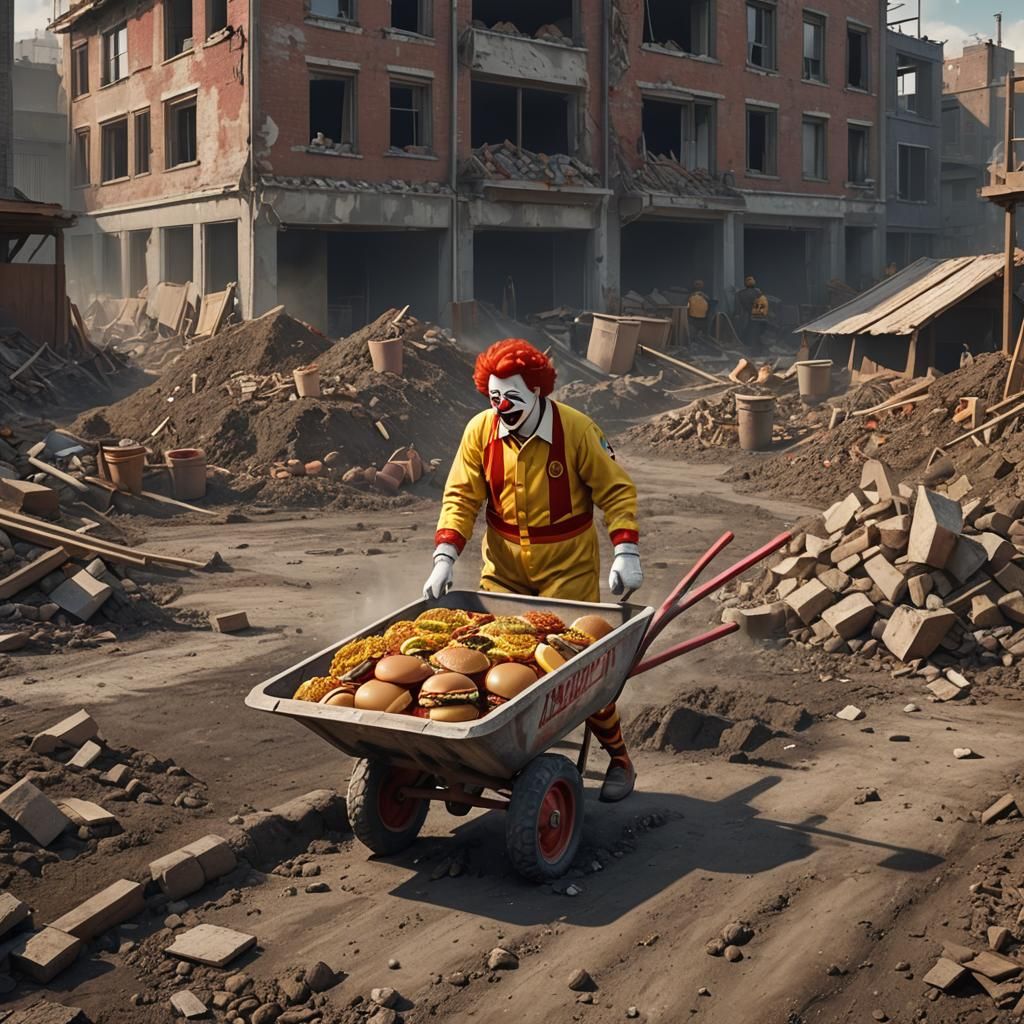 Ronald McDonald Delivers Big Macs: Matte Painting