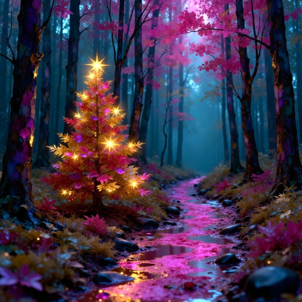 Iridescent Glass Christmas Tree