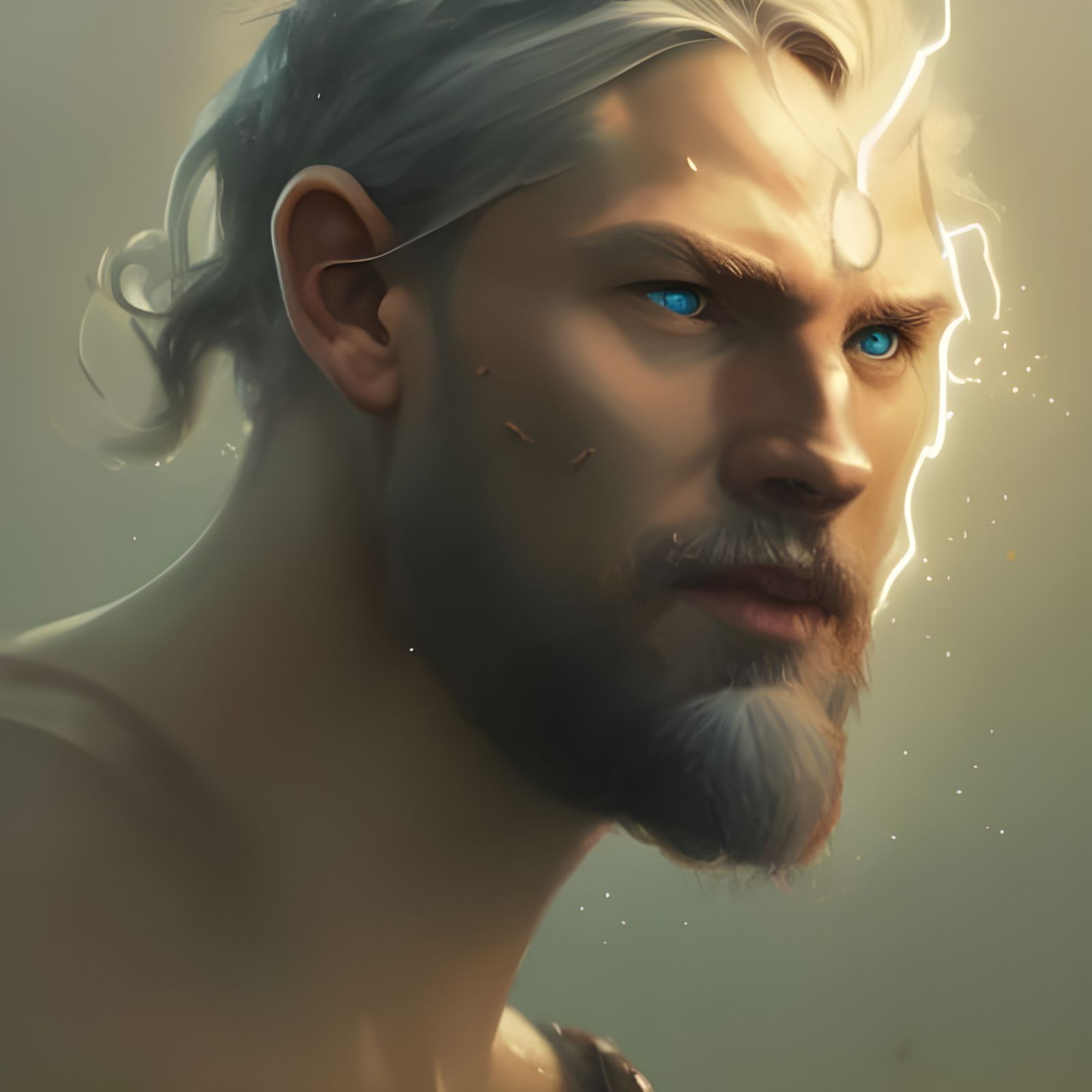 Thor Portrait in Norse Mythology Concept Art