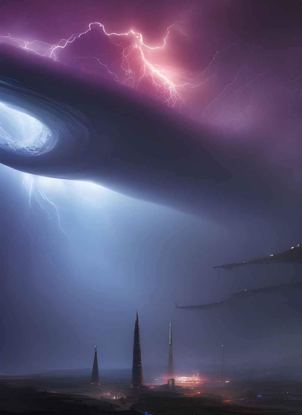 Vibrant Future City with Bizarre Creatures