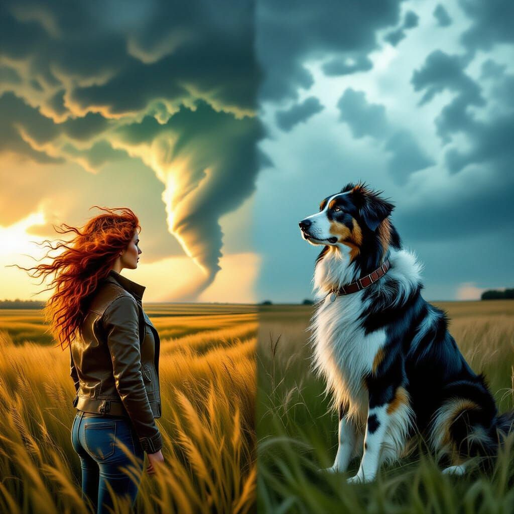 Twin Souls: Stormchaser and Wolfhound in Dramatic Weather