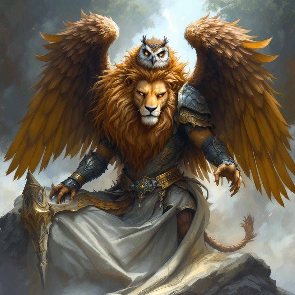Majestic Chimeric Guardian in Digital Art Style