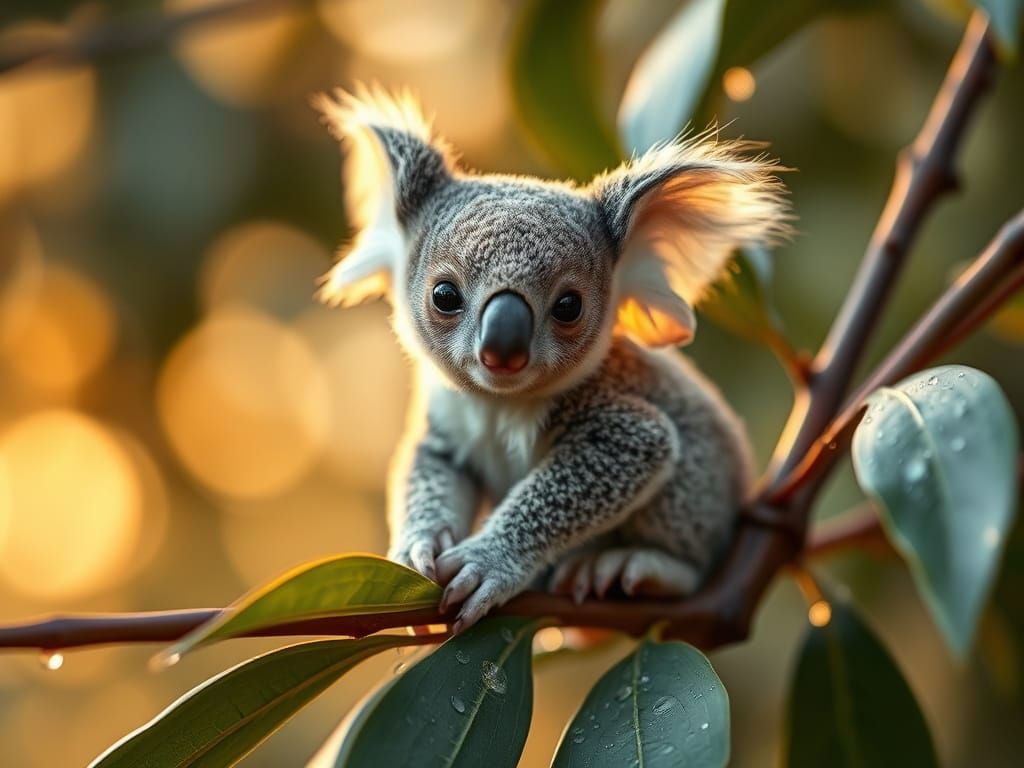 Mythical Creature Wildlife Scene in Golden Hour