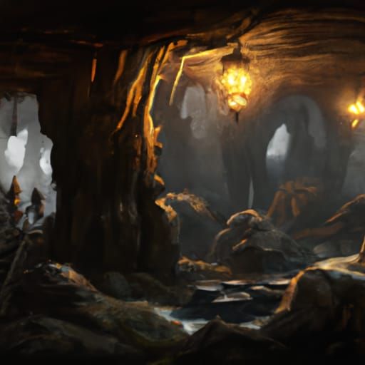 Dark Fantasy Cave with Dynamic Lighting