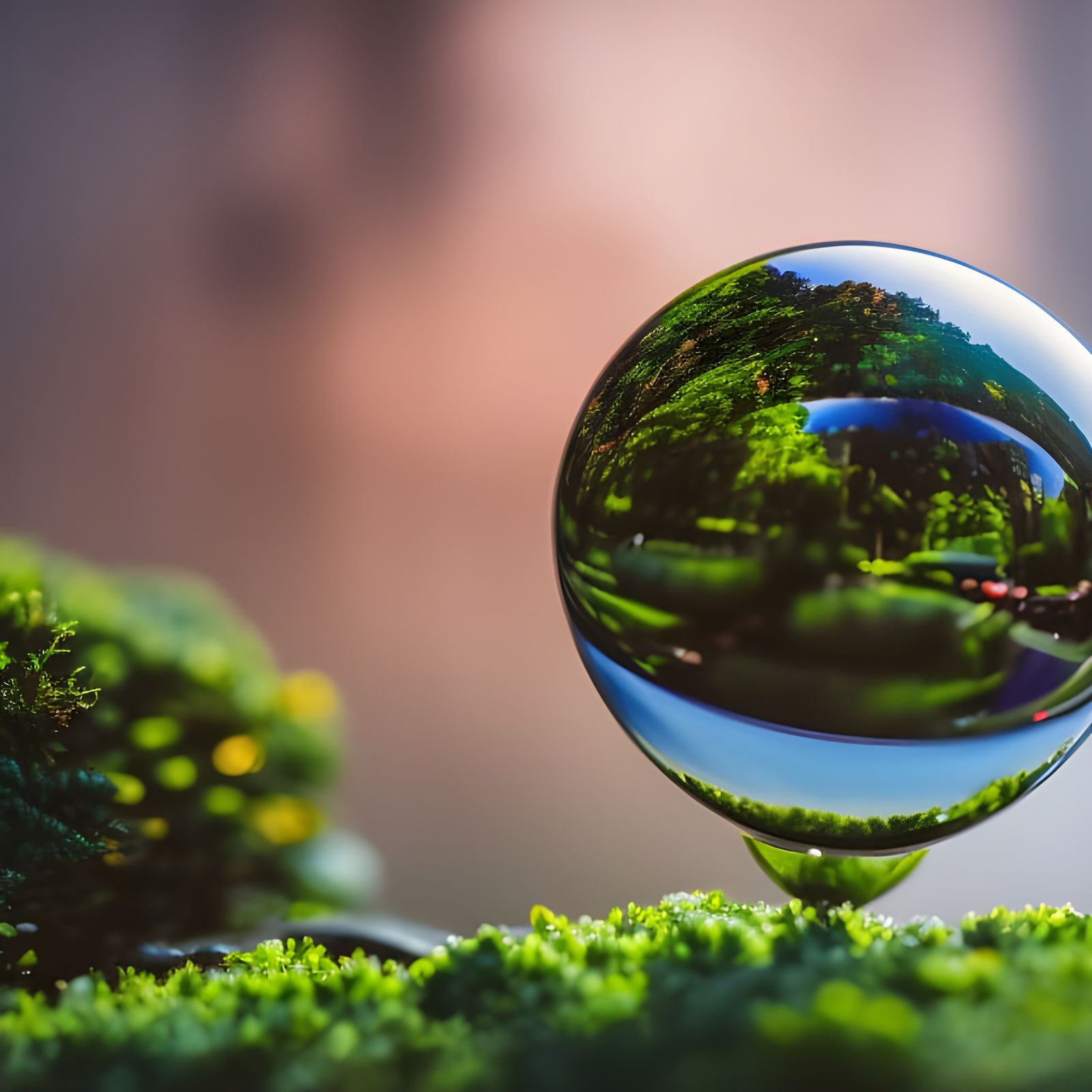 Miniature Green World Inside Crystal Ball