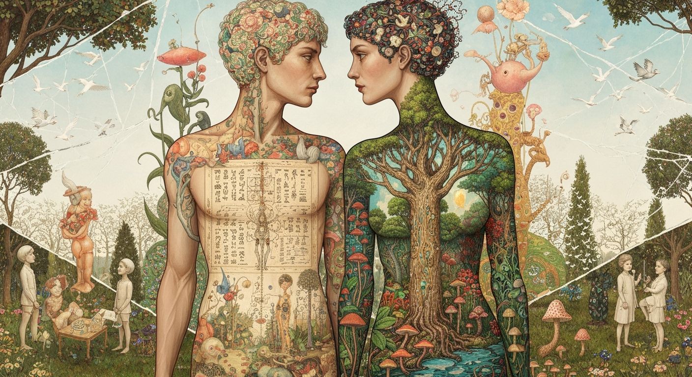 Surreal Garden Party in a Vibrant Fantasy Realm