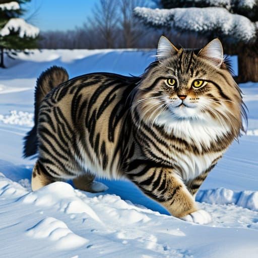 Extremely Overweight Siberian Cat Portrait