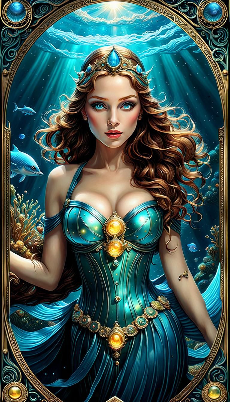 Underwater Waterpixie in Metallic Gratescape Ocean