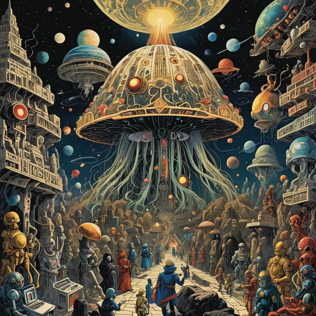 Chaotic Digital Dreamscape of Abstract Symbols