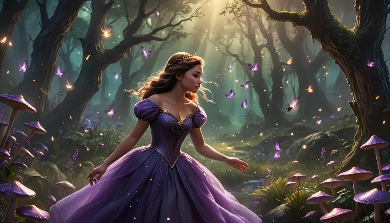 Disney Princess Sings in Dark Fantasy Wilderness