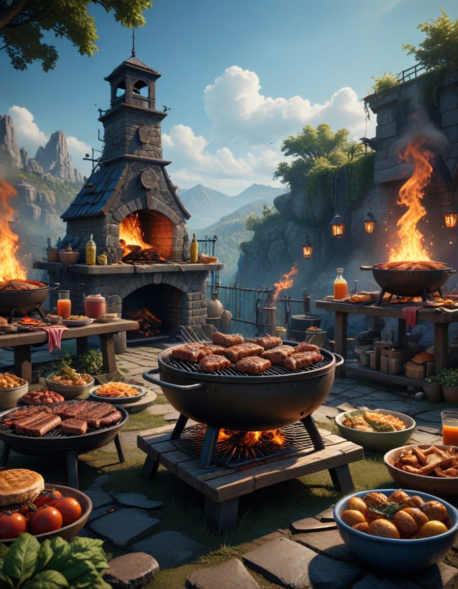 National Barbecue Day Fantasy Concept Art