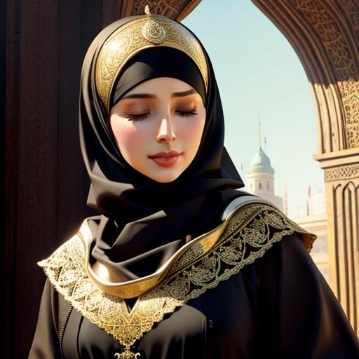 Portrait of a Beautiful Woman in Hijab