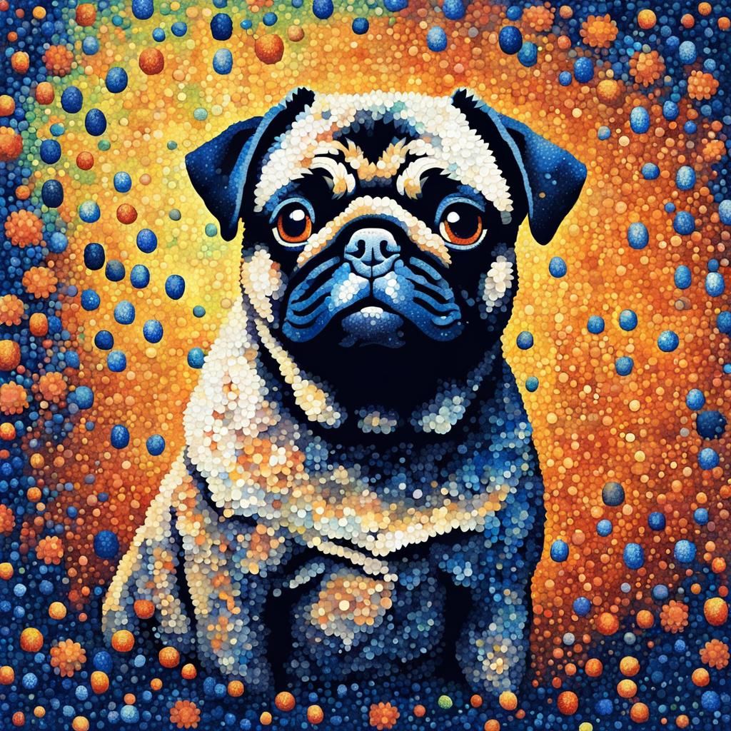 Doug, the Pointillist pug