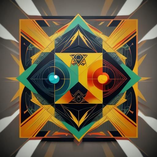 Dragon and Phoenix Yin Yang Art Deco